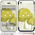 iPhone 3GS Decal Style Skin - Mushrooms Yellow