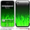 iPhone 3GS Decal Style Skin - Fire Green