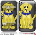iPhone 3GS Decal Style Skin - Puppy Dogs on Black