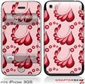 iPhone 3GS Decal Style Skin - Petals Red