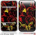 iPhone 3GS Decal Style Skin - Twisted Garden Red and Yellow