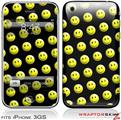 iPhone 3GS Decal Style Skin - Smileys on Black