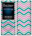 iPod Nano 5G Skin Zig Zag Teal Pink and Gray