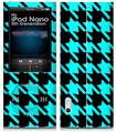 iPod Nano 5G Skin Houndstooth Neon Teal on Black