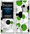 iPod Nano 5G Skin Lots of Dots Green on White