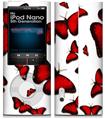 iPod Nano 5G Skin Butterflies Red