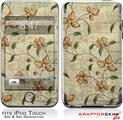iPod Touch 2G & 3G Skin Kit Flowers and Berries Orange
