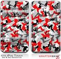 iPod Touch 2G & 3G Skin Kit Sexy Girl Silhouette Camo Red