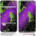 iPod Touch 2G & 3G Skin Kit Halftone Splatter Green Purple