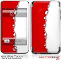 iPod Touch 2G & 3G Skin Kit Ripped Colors Red White