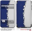 iPod Touch 2G & 3G Skin Kit Ripped Colors Blue Gray