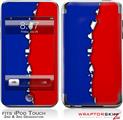 iPod Touch 2G & 3G Skin Kit Ripped Colors Blue Red