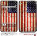 iPod Touch 2G & 3G Skin Kit Painted Faded and Cracked USA American Flag