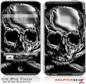 iPod Touch 2G & 3G Skin Kit Chrome Skull on Black