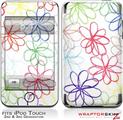 iPod Touch 2G & 3G Skin Kit Kearas Flowers on White