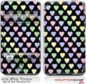 iPod Touch 2G & 3G Skin Kit Pastel Hearts on Black