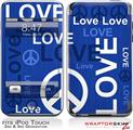 iPod Touch 2G & 3G Skin Kit Love and Peace Blue