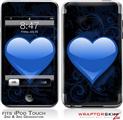 iPod Touch 2G & 3G Skin Kit Glass Heart Grunge Blue