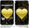 iPod Touch 2G & 3G Skin Kit Glass Heart Grunge Yellow