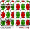 iPod Touch 2G & 3G Skin Kit Argyle Red and Green