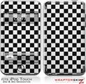 iPod Touch 2G & 3G Skin Kit Checkered Canvas Black and White
