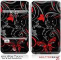 iPod Touch 2G & 3G Skin Kit Twisted Garden Gray and Red