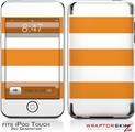 iPod Touch 2G & 3G Skin Kit Kearas Psycho Stripes Orange and White