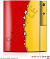 Sony PS3 Skin Ripped Colors Red Yellow