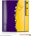 Sony PS3 Skin Ripped Colors Purple Yellow