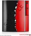 Sony PS3 Skin Ripped Colors Black Red