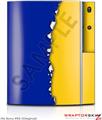 Sony PS3 Skin Ripped Colors Blue Yellow