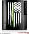 Sony PS3 Skin Brushed USA American Flag Green Line