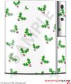 Sony PS3 Skin Christmas Holly Leaves on White