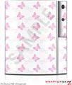 Sony PS3 Skin Pastel Butterflies Pink on White