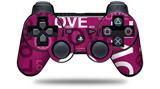 Love and Peace Hot Pink - Decal Style Skin fits Sony PS3 Controller (CONTROLLER NOT INCLUDED)