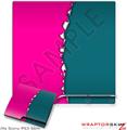 Sony PS3 Slim Skin Ripped Colors Hot Pink Seafoam Green