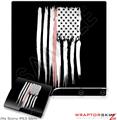 Sony PS3 Slim Skin Brushed USA American Flag Pink Line