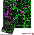 Sony PS3 Slim Skin - Twisted Garden Green and Hot Pink