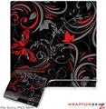 Sony PS3 Slim Skin - Twisted Garden Gray and Red