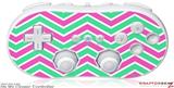 Wii Classic Controller Skin Zig Zag Teal Green and Pink