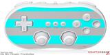 Wii Classic Controller Skin - Kearas Psycho Stripes Neon Teal and Gray