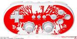 Wii Classic Controller Skin - Big Kiss Lips White on Red