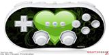 Wii Classic Controller Skin - Glass Heart Grunge Green