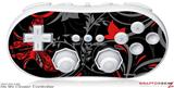 Wii Classic Controller Skin - Twisted Garden Gray and Red