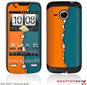 HTC Droid Eris Skin Ripped Colors Orange Seafoam Green