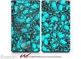 Scattered Skulls Neon Teal - Decal Style skin fits Zune 80/120GB  (ZUNE SOLD SEPARATELY)
