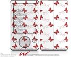 Pastel Butterflies Red on White - Decal Style skin fits Zune 80/120GB  (ZUNE SOLD SEPARATELY)