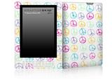 Kearas Peace Signs on White - Decal Style Skin for Amazon Kindle DX