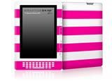 Kearas Psycho Stripes Hot Pink and White - Decal Style Skin for Amazon Kindle DX