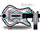  Zig Zag Teal Pink and Gray Decal Style Skin - fits Warriors Of Rock Guitar Hero Guitar (GUITAR NOT INCLUDED)